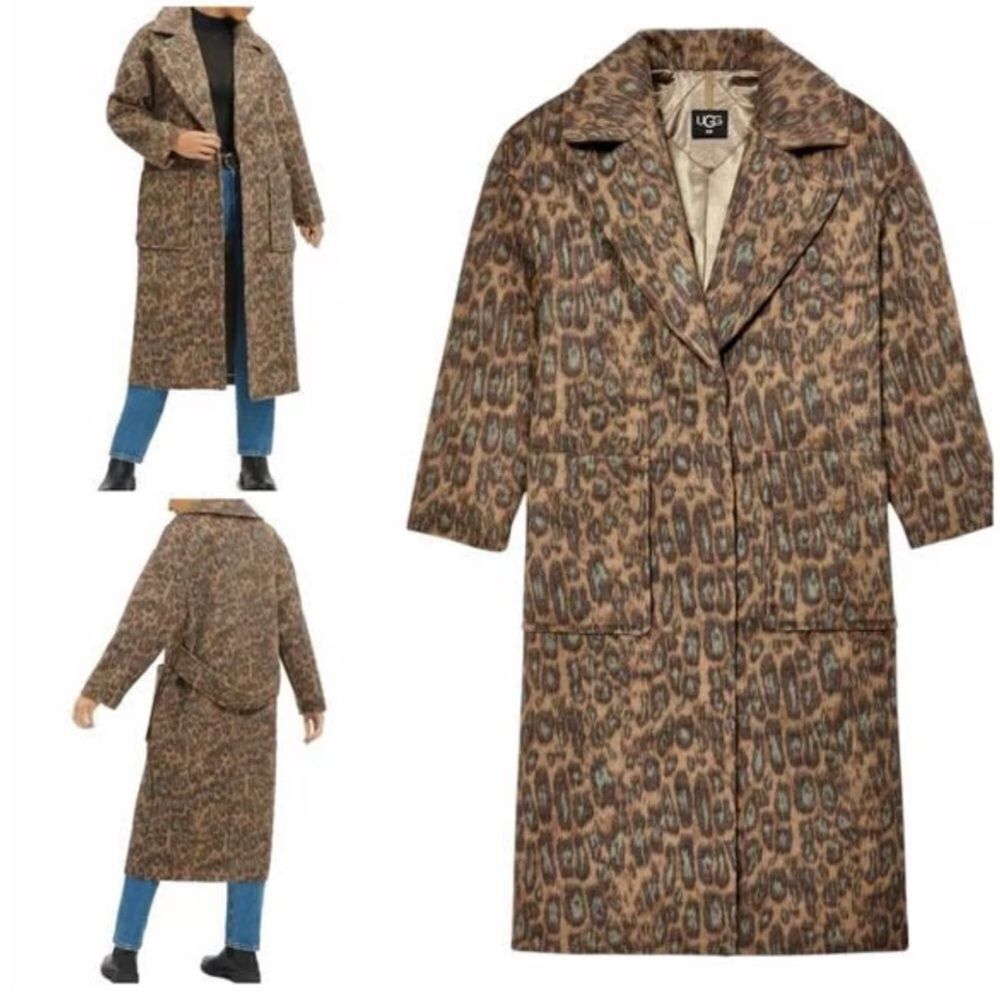 UGG Women's Hattie Long Oversized Coat Animal Print Novelty Size Médium